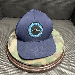 Tommy Bahama Navy Blue Adjustable Baseball Cap With Embroidered Logo Mens One Si